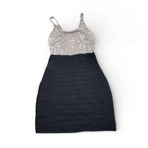 EXPRESS DRESS SEQUINS BLACK SIZE XS